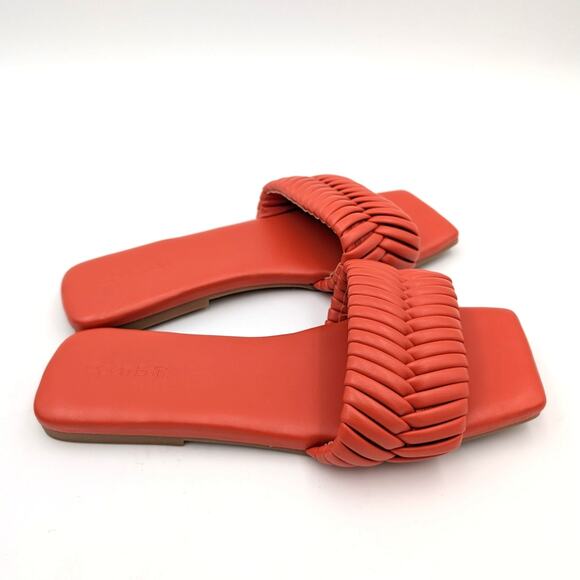 Open Edit Linx Slide Sandal Women's Woven Vamp Strap Orange Size US6M - Picture 4 of 9